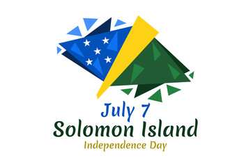 July 7, Independence Day of Solomon Island vector illustration. Suitable for greeting card, poster and banner.
