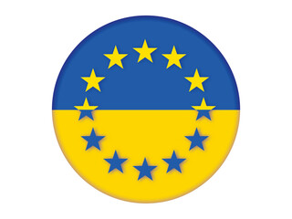 Ukraine joining European Union concept. Ukrainian flag background. Vector