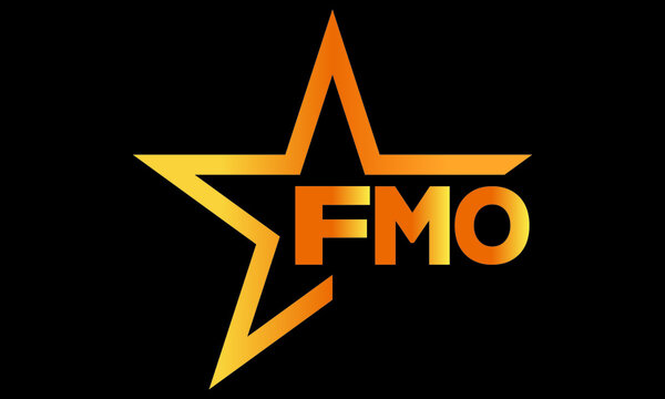 FMO golden luxury star icon three letter logo design vector template. royal logo | luxury logo | jewelry logo | premium logo | iconic logo | Victoria logo |