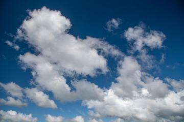 Naklejka na ściany i meble Beautiful clouds in the blue sky of New Zealand