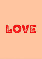 Love typography card valentines day