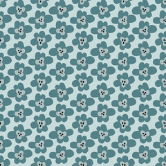 Seamless pattern with abstract shapes. Simple colored doodles
