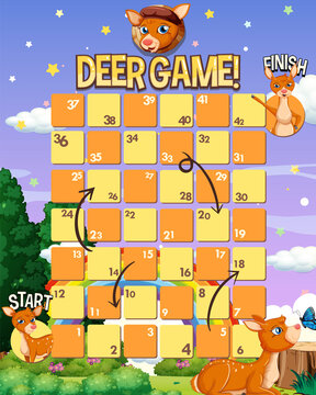 A snake ladder deer game template