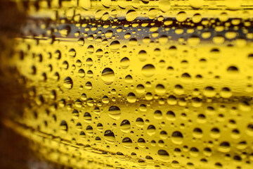 Detail of droplets on yellow drinks