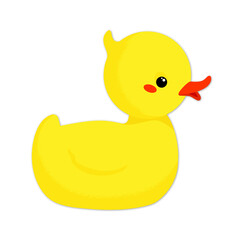 Yellow duck, children's vector illustration.