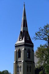 church steeple with background