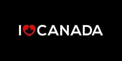 Happy Canada Day black background design with text and icon. vector illustration for greeting cards, t-shirt, posters, flyers, invitations, brochures