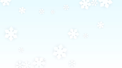 Christmas  Vector Background with Falling Snowflakes. Isolated on Red Background. Realistic Snow Sparkle Pattern. Snowfall Overlay Print. Winter Sky. Papercut Snowflakes.