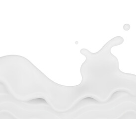 Milk splash with clipping path , 3D Rendering, 3D illustration