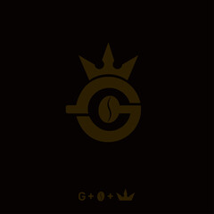 letter C and coffee and crown design concept