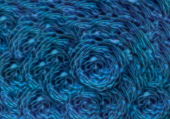 Abstract textured floral blue rose background