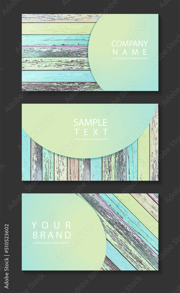 Poster presentation design vector templates with colored wood background texture. in size presentation wide