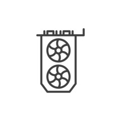 Video graphics card line icon