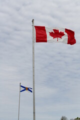 canadian flag against sky