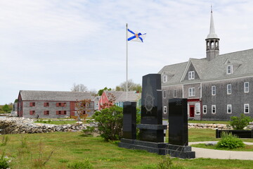 monument with flag of Nova Scotia