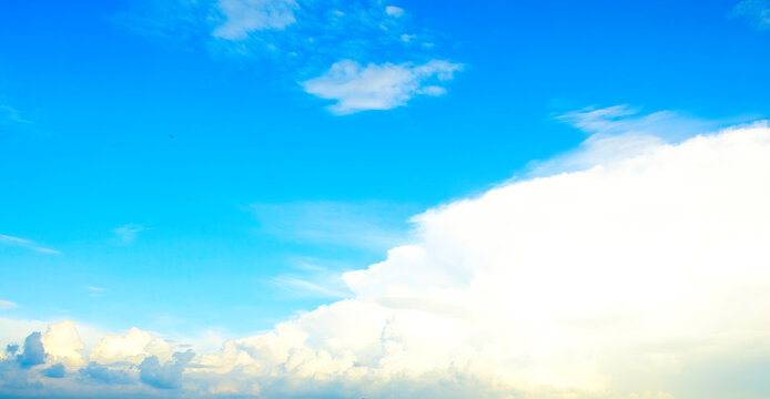 white clouds on Cloudy blue sky abstract nature background © Parichart