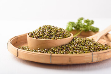 Organic mung bean is an ingredient in plant based as a healthy and vegetarian food