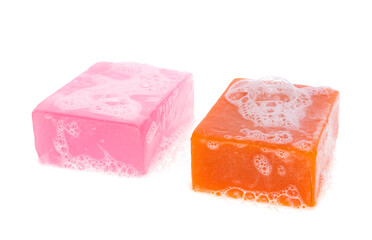soap with foam isolated