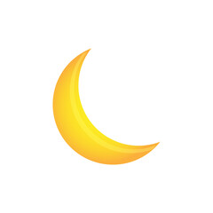 Fototapeta na wymiar Crescent moon flat icon. Vector logo for web design, mobile and infographics. Abstract moon silhouette.