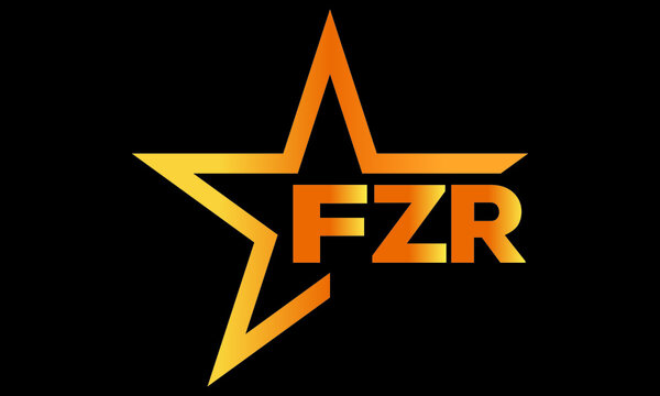 FZR golden luxury star icon three letter logo design vector template. royal logo | luxury logo | jewelry logo | premium logo | iconic logo | Victoria logo |