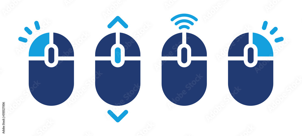 Poster Mouse computer icon wireless. Click on mouse button vector illustration