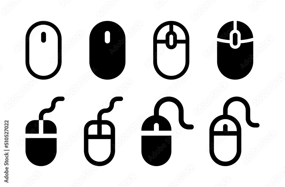 Aufkleber mouse computer icon vector set illustration