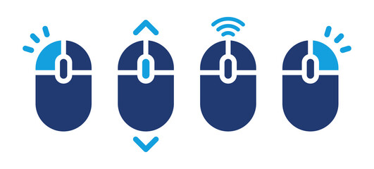 Mouse computer icon wireless. Click on mouse button vector illustration