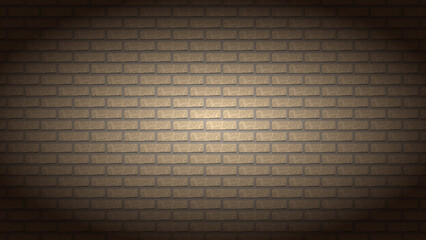 煉瓦のテクスチャ　背景素材　8K UHDサイズ　明るい茶色・黄土色・黄色　スポットライト