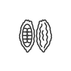 Cocoa bean line icon