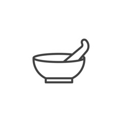 Pestle and mortar line icon