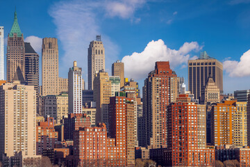 Fototapeta na wymiar Manhattan city skyline cityscape of New York from New Jersey