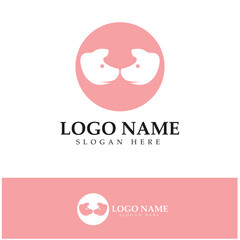 pig logo, pork cooking, pork oil and pork food restaurant icon. With vector icon concept