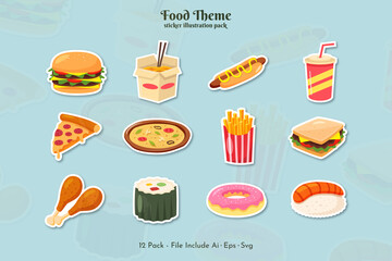 Fast Food Theme Sticker Pack 