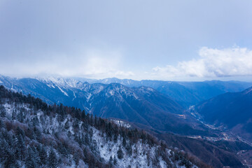 The Hotaka mountain range in Chubu region, Japan.