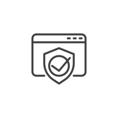 Web protection line icon