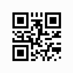 QR code sample in vector for smartphone scanning isolated on white background.