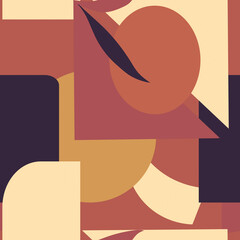 Abstract seamless pattern withe various lines andfiguras. Rainbow shapes, curves, arcs. Hand drawn  scribble illustrations.Design in Scandinavian style for business presentation,fabric print.