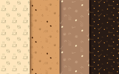 Geometric seamless pattern background illustration. Set of stylish pastel backgrounds with elegant minimal labels. Abstract modern line ornament texture. Trendy nude color palette. Design for print.