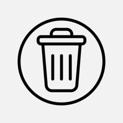 Delete icon in line style about user interface, use for website mobile app presentation