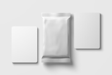 Trading Card Packaging 3D Rendering White Blank Mockup