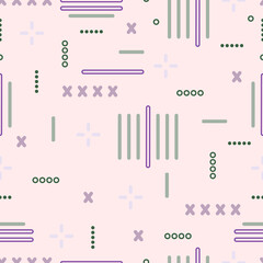 Abstract geometric thin shapes seamless vector pattern