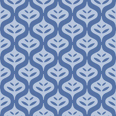 Japanese Curl Zigzag Motif Vector Seamless Pattern