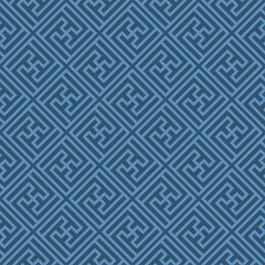 Japanese Square Maze Vector Seamless Pattern