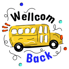 welcome back sticker illustration