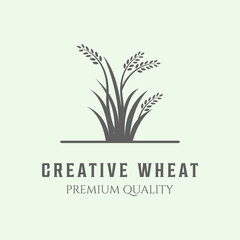 wheat vintage icon logo minimalist vector illustration design