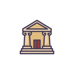 Museum building filled outline icon