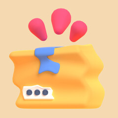 Broken Package in 3d render for graphic asset web presentation or other