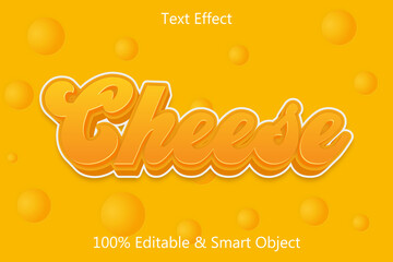 Cheese Editable Text Effect 3 Dimension Emboss Cartoon Style