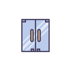 Glass door filled outline icon