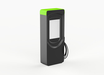 Public charging battery for modern electric vehicles with mockup. 3d illustration